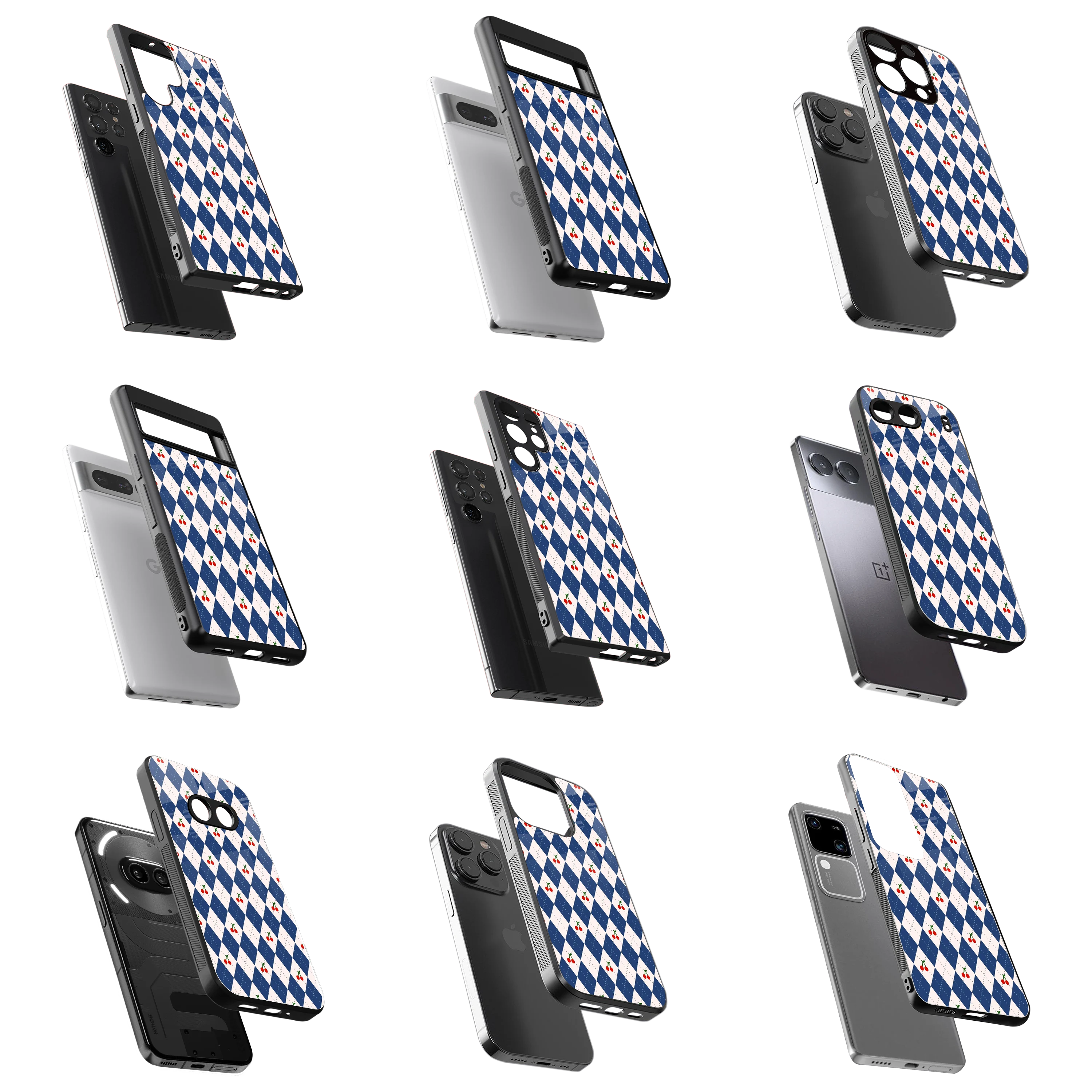 Durable Glass Back Mobile Case for iPhone, Samsung, OnePlus, Google Pixel, Redmi, Vivo, Oppo