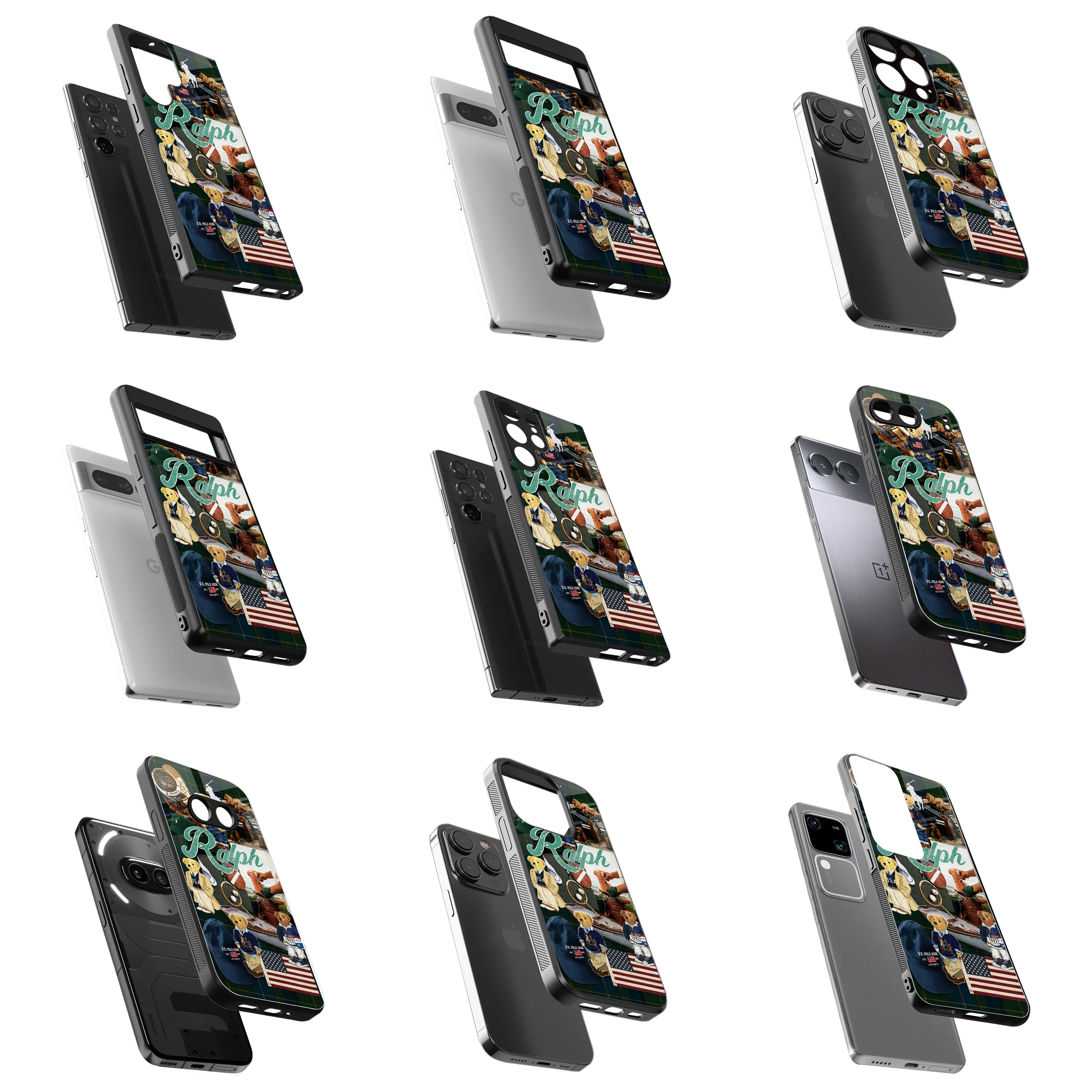 Durable Glass Back Mobile Case for iPhone, Samsung, OnePlus, Google Pixel, Redmi, Vivo, Oppo