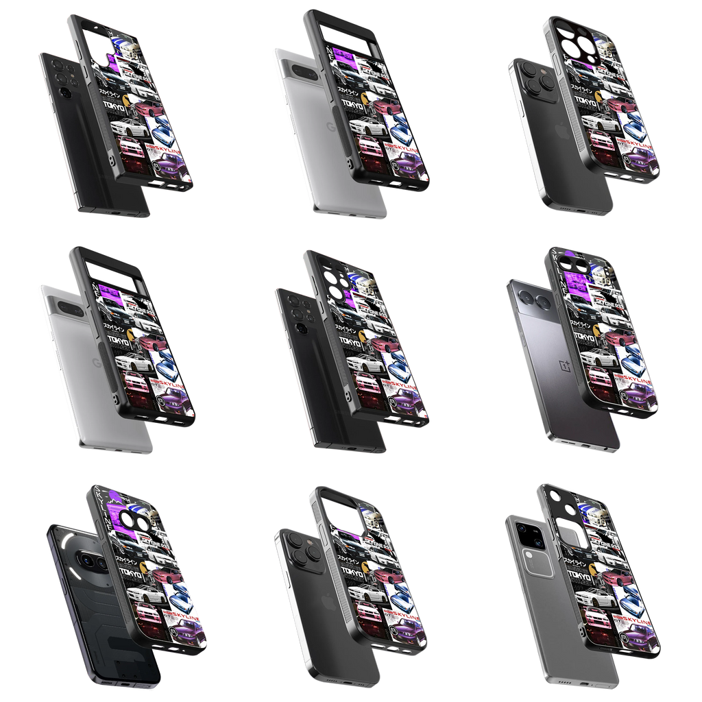 Durable Glass Back Mobile Case for iPhone, Samsung, OnePlus, Google Pixel, Redmi, Vivo, Oppo