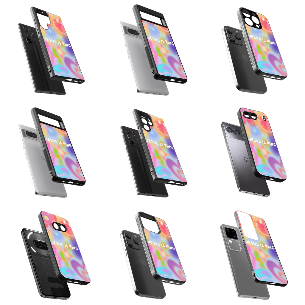 Durable Glass Back Mobile Case for iPhone, Samsung, OnePlus, Google Pixel, Redmi, Vivo, Oppo