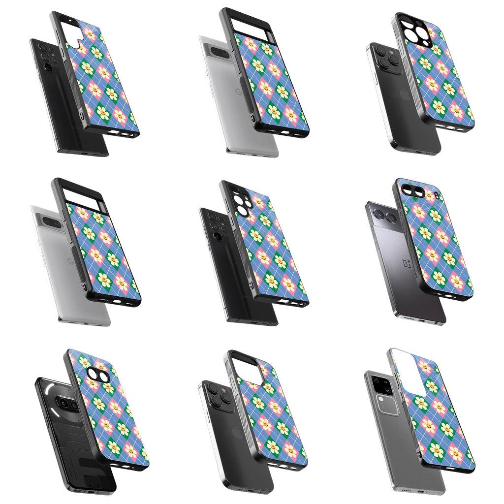 Durable Glass Back Mobile Case for iPhone, Samsung, OnePlus, Google Pixel, Redmi, Vivo, Oppo