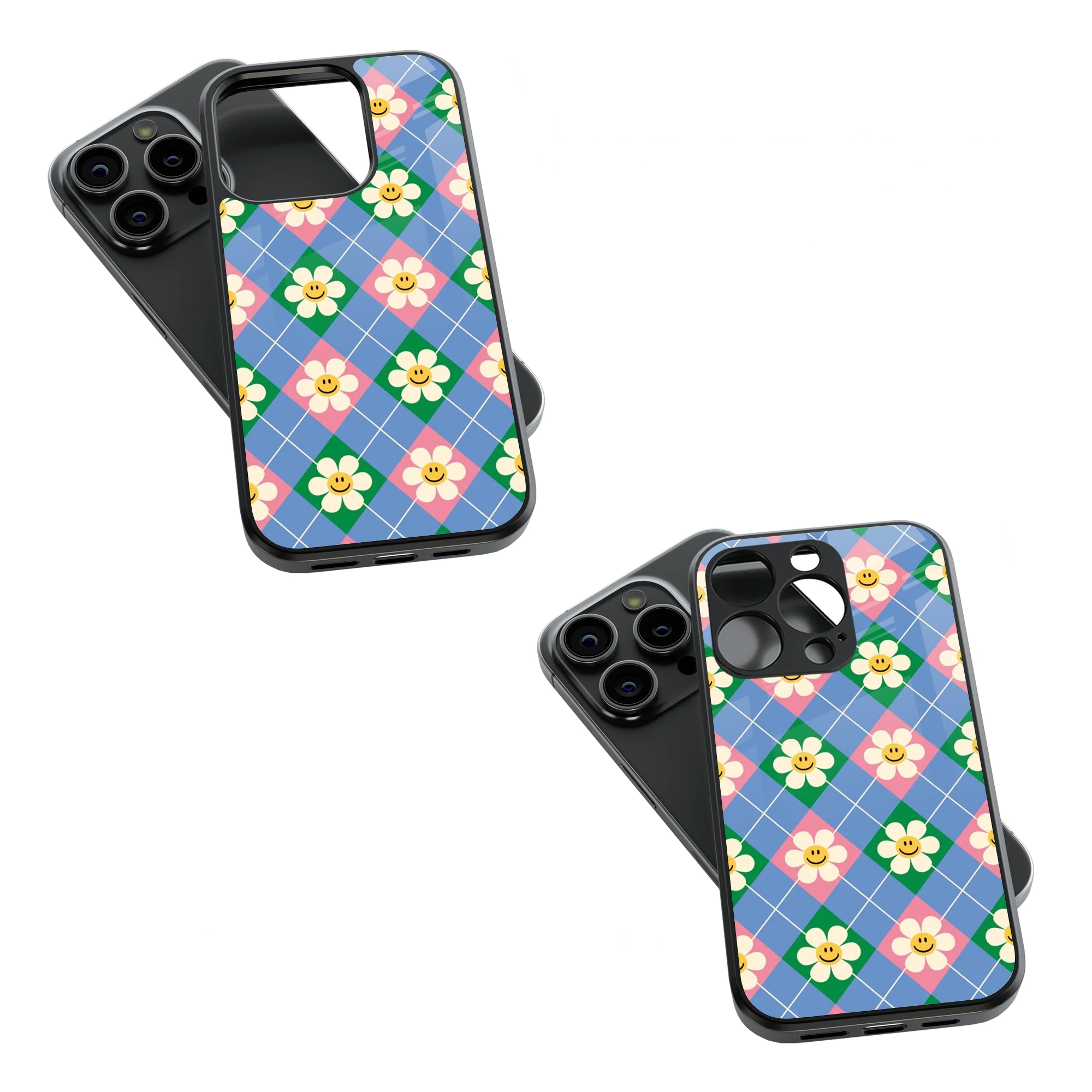 Trendy Glass Back Mobile Case for iPhone, Samsung, Redmi, OnePlus, Google Pixel, Motorola