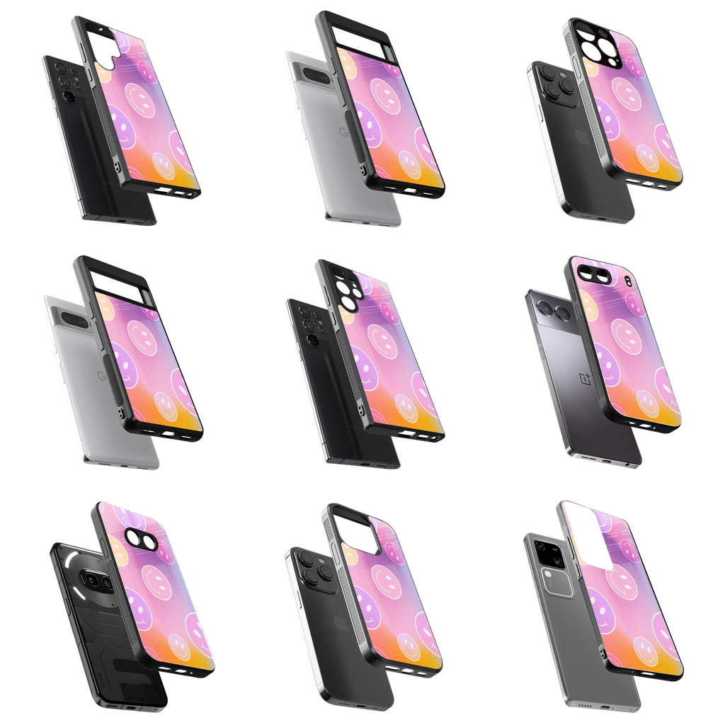 Durable Glass Back Mobile Case for iPhone, Samsung, OnePlus, Google Pixel, Redmi, Vivo, Oppo