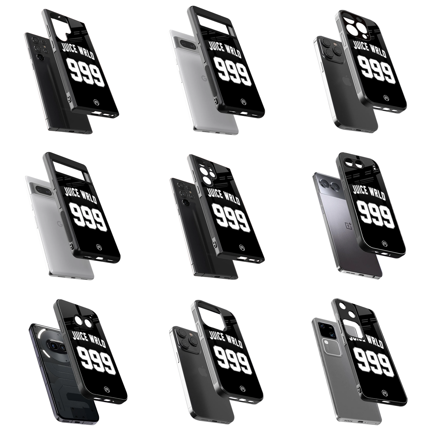 Durable Glass Back Mobile Case for iPhone, Samsung, OnePlus, Google Pixel, Redmi, Vivo, Oppo