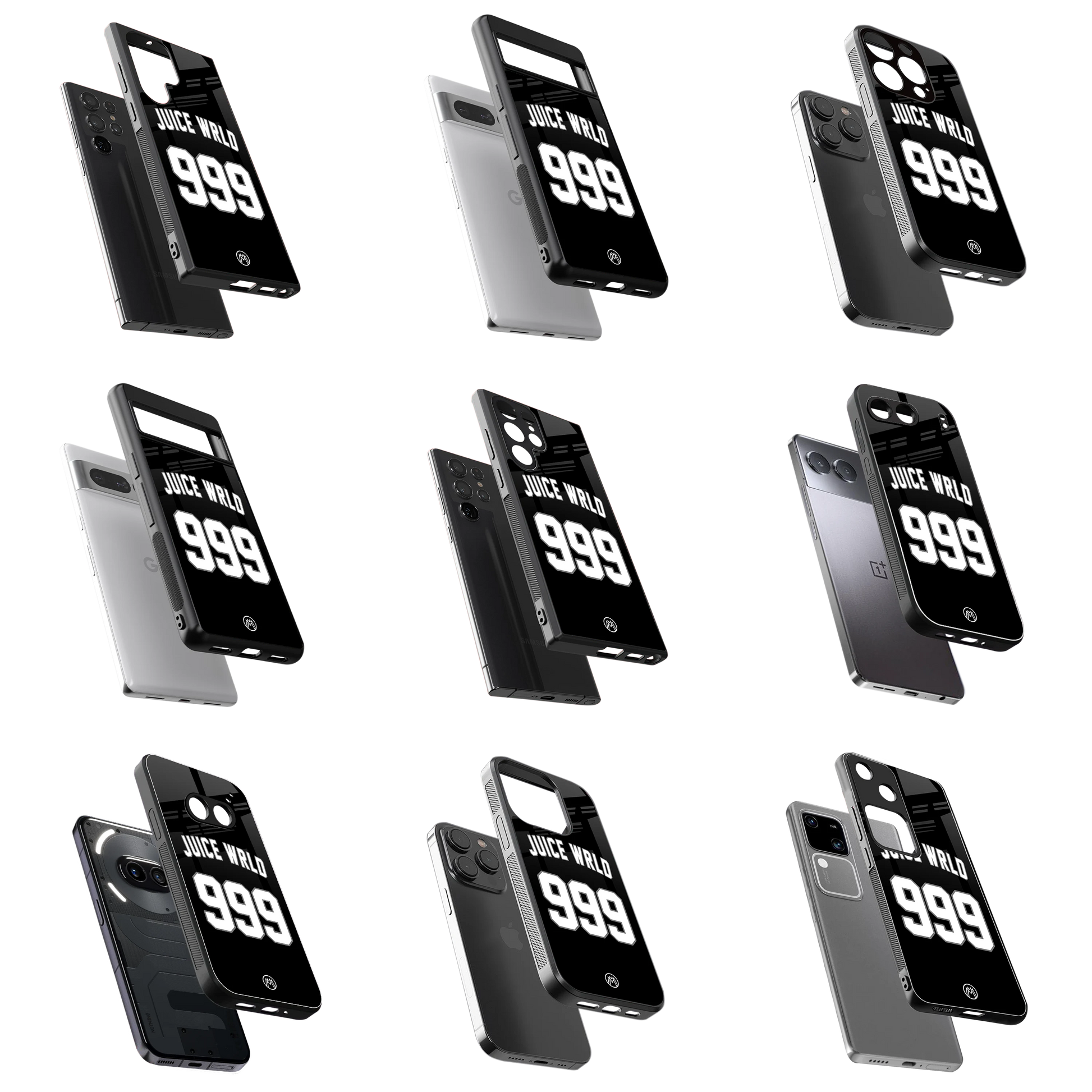 Durable Glass Back Mobile Case for iPhone, Samsung, OnePlus, Google Pixel, Redmi, Vivo, Oppo