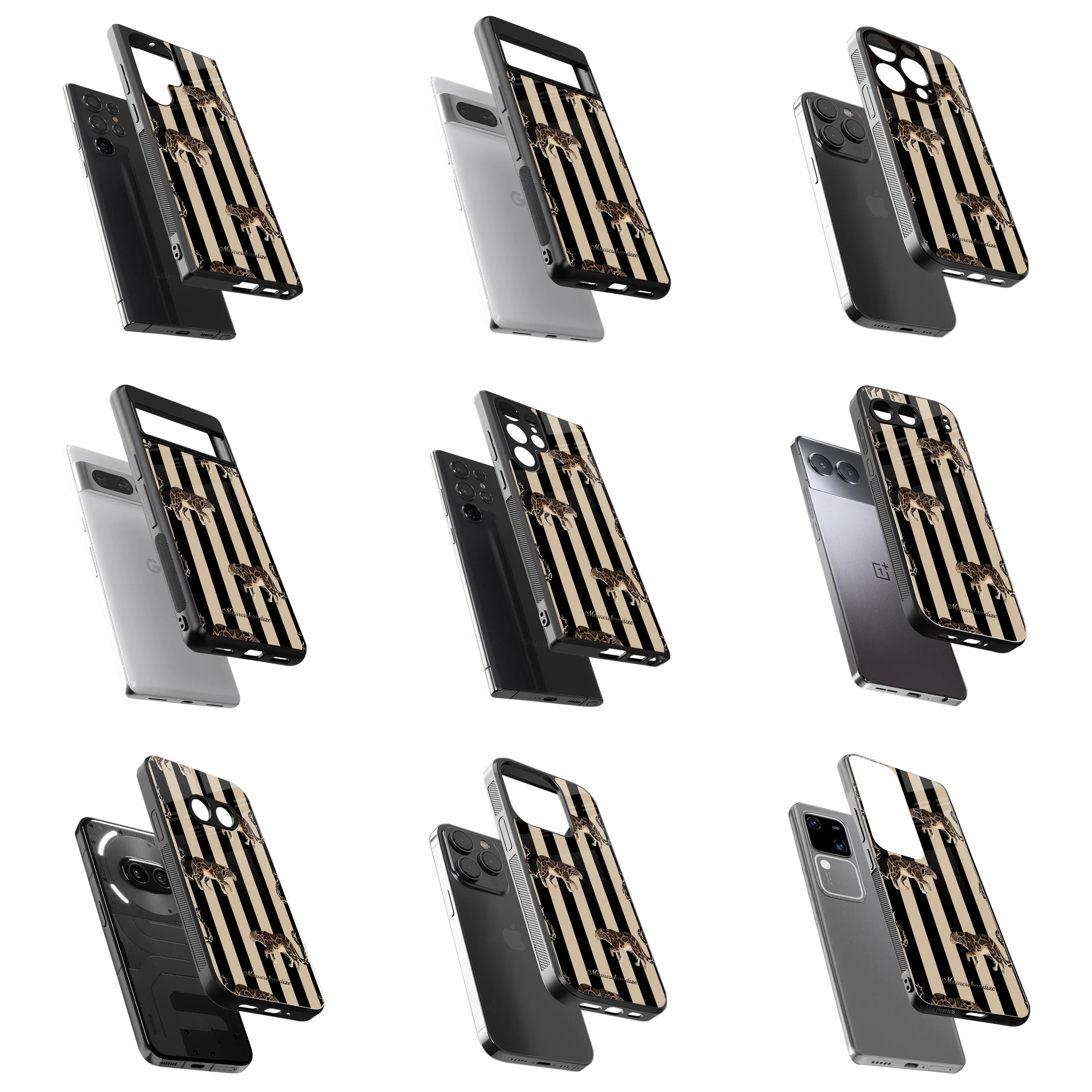 Durable Glass Back Mobile Case for iPhone, Samsung, OnePlus, Google Pixel, Redmi, Vivo, Oppo