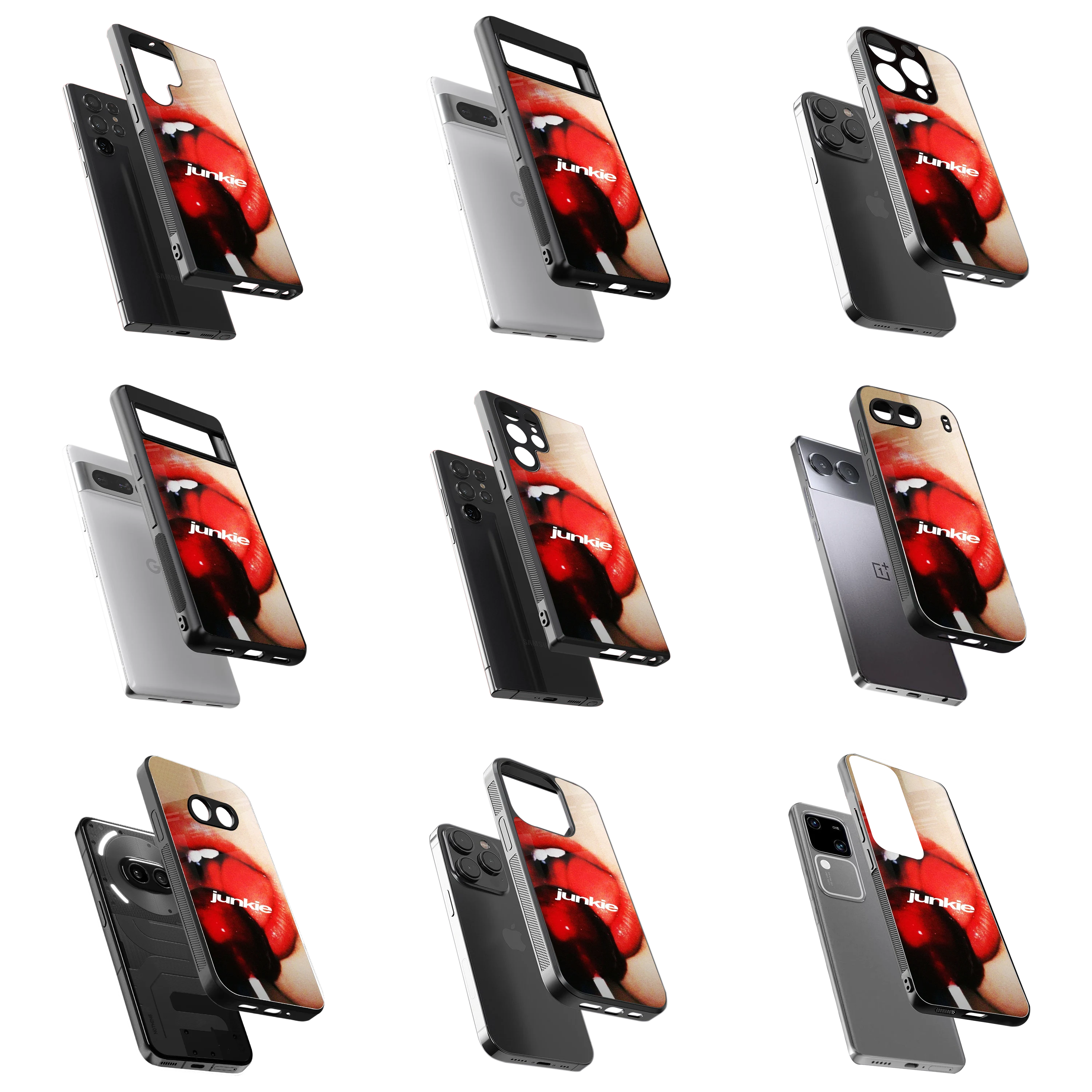 Durable Glass Back Mobile Case for iPhone, Samsung, OnePlus, Google Pixel, Redmi, Vivo, Oppo