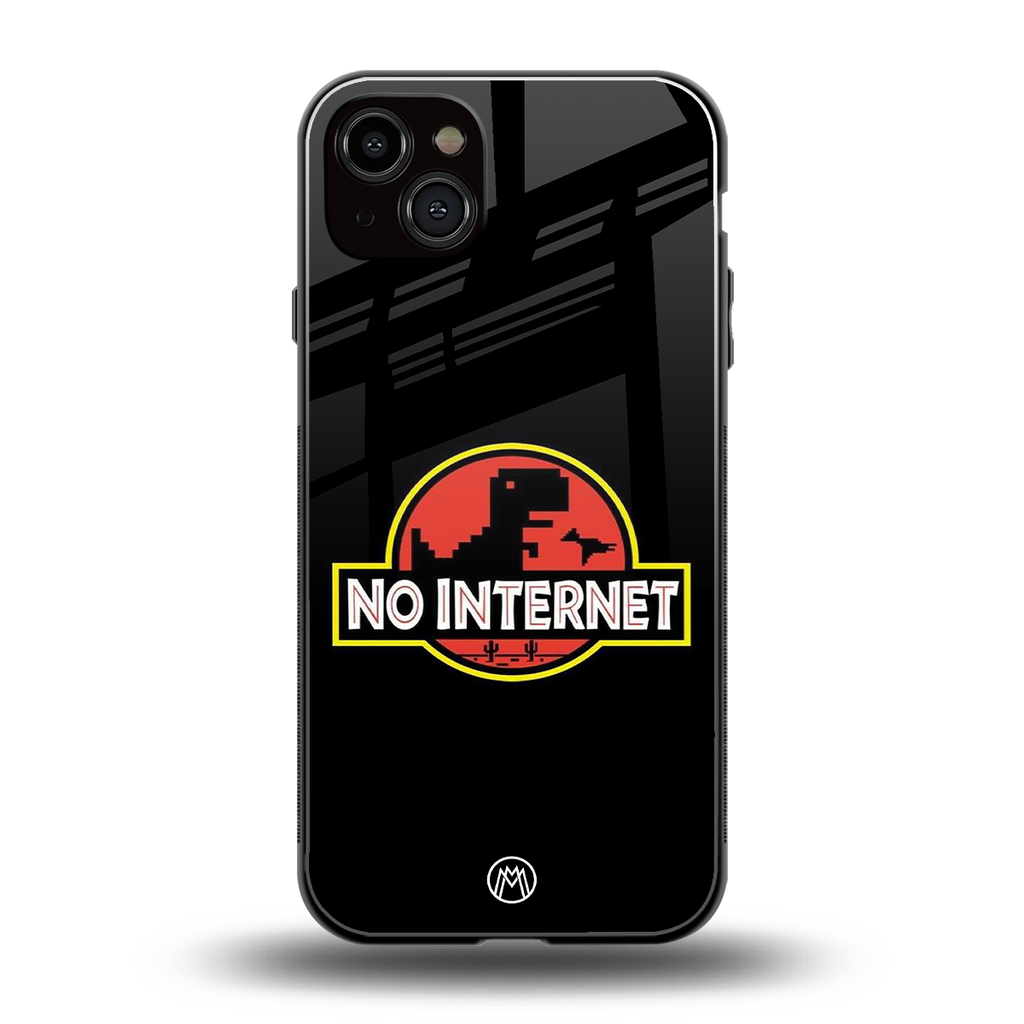 jurassic park no internet back phone cover | glass case for iphone 14 plus