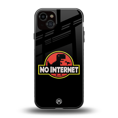 jurassic park no internet back phone cover | glass case for iphone 14 plus