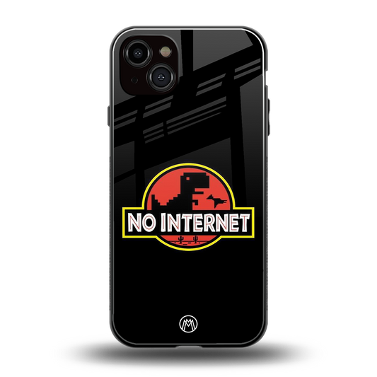 jurassic park no internet back phone cover | glass case for iphone 14 plus
