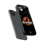 jurassic park no internet back phone cover | glass case for iphone 14 plus