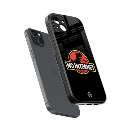 jurassic park no internet back phone cover | glass case for iphone 14 plus