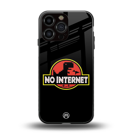 jurassic park no internet back phone cover | glass case for iphone 14 pro max