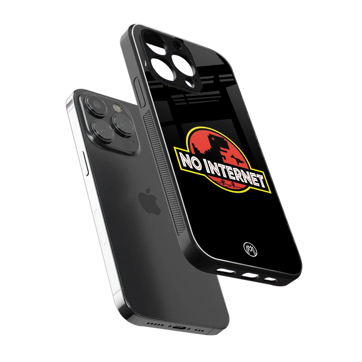 jurassic park no internet back phone cover | glass case for iphone 15 pro max