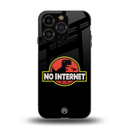 jurassic park no internet back phone cover | glass case for iphone 15 pro