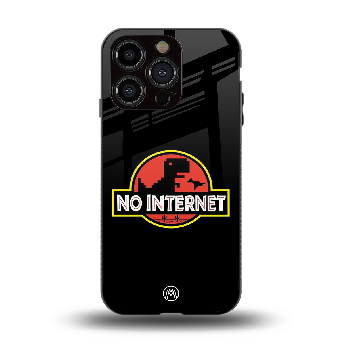 jurassic park no internet back phone cover | glass case for iphone 15 pro