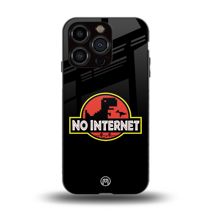 jurassic park no internet back phone cover | glass case for iphone 15 pro