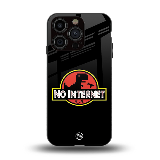 jurassic park no internet back phone cover | glass case for iphone 15 pro