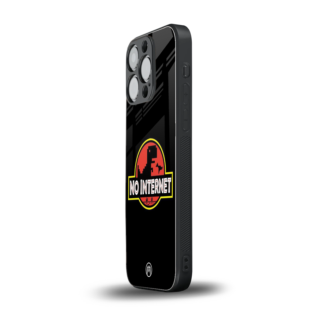 jurassic park no internet back phone cover | glass case for iphone 15 pro