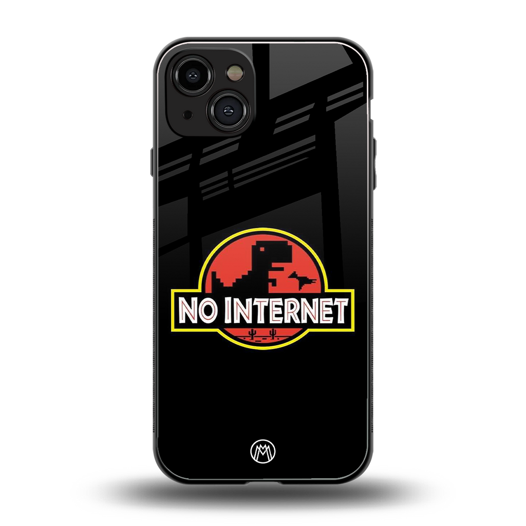 jurassic park no internet back phone cover | glass case for iphone 15