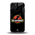 jurassic park no internet back phone cover | glass case for iphone 15