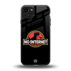 jurassic park no internet back phone cover | glass case for iphone 15