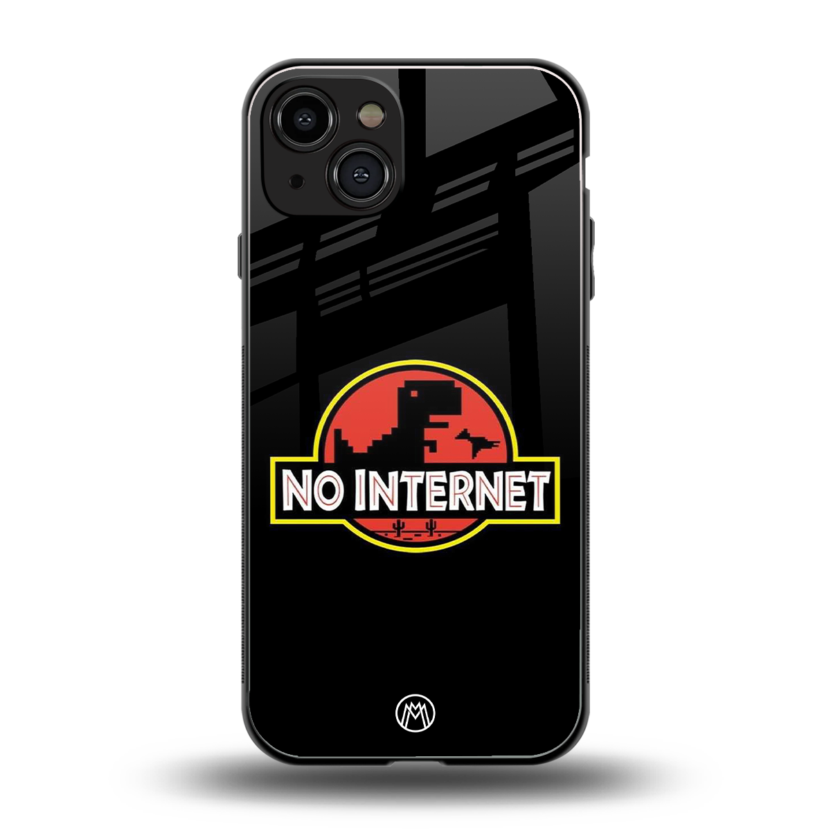 jurassic park no internet back phone cover | glass case for iphone 15