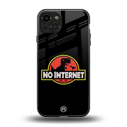 jurassic park no internet back phone cover | glass case for iphone 15