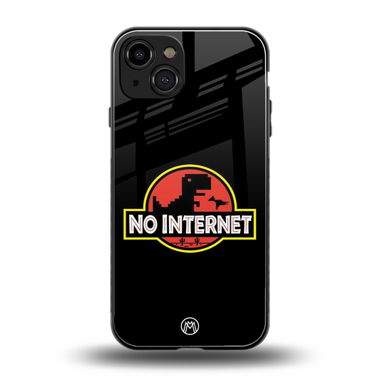 jurassic park no internet back phone cover | glass case for iphone 15