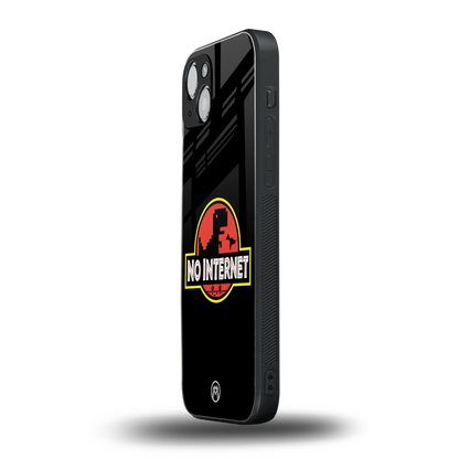 jurassic park no internet back phone cover | glass case for iphone 15