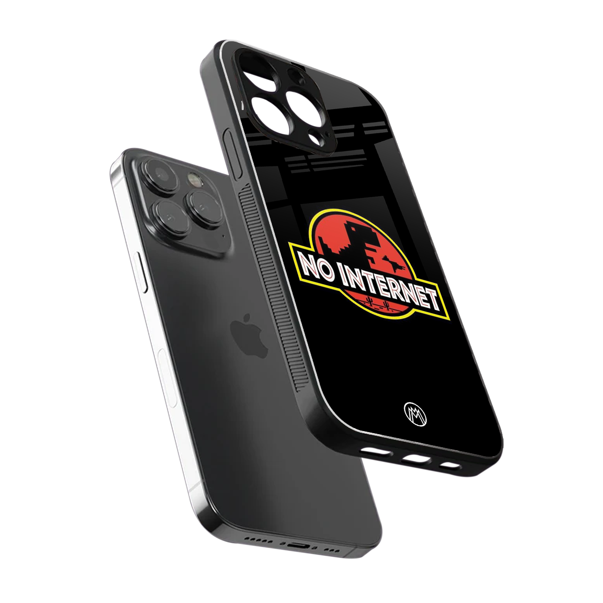 jurassic park no internet back phone cover | glass case for iphone 15 pro