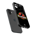 jurassic park no internet back phone cover | glass case for iphone 16 plus