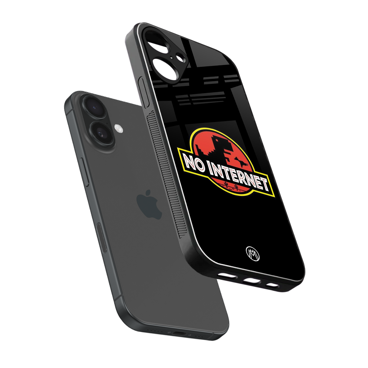 jurassic park no internet back phone cover | glass case for iphone 16 plus