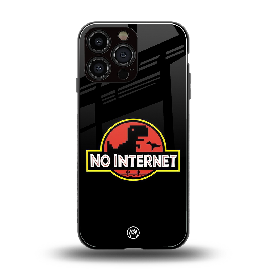 jurassic park no internet back phone cover | glass case for iphone 16 pro max