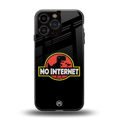 jurassic park no internet back phone cover | glass case for iphone 16 pro max