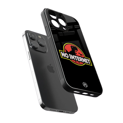 jurassic park no internet back phone cover | glass case for iphone 16 pro max