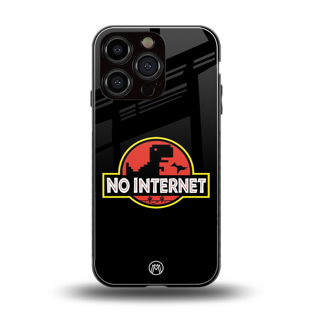 jurassic park no internet back phone cover | glass case for iphone 16 pro