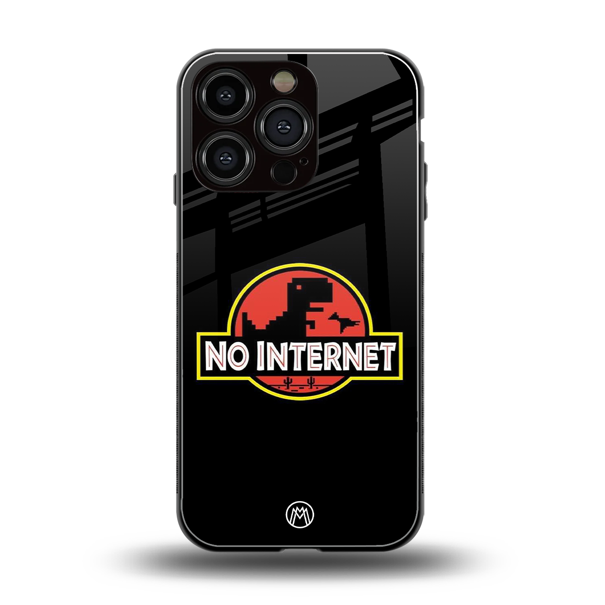 jurassic park no internet back phone cover | glass case for iphone 16 pro