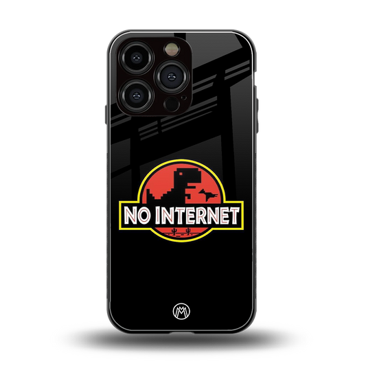 jurassic park no internet back phone cover | glass case for iphone 16 pro