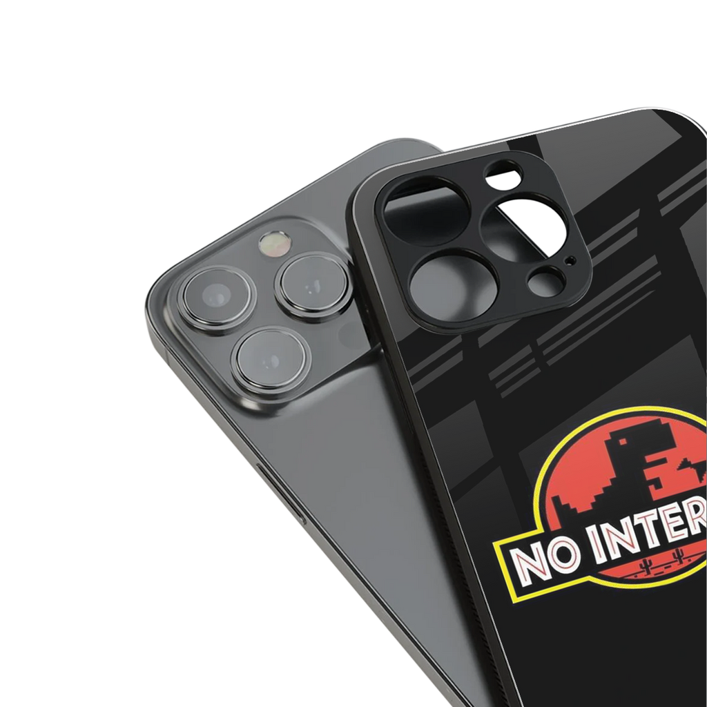 jurassic park no internet back phone cover | glass case for iphone 15 pro