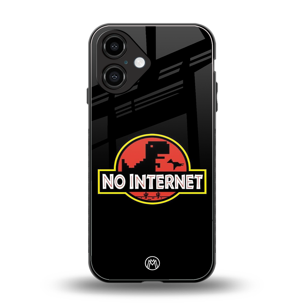 jurassic park no internet back phone cover | glass case for iphone 16