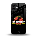 jurassic park no internet back phone cover | glass case for iphone 16