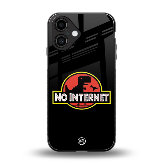 jurassic park no internet back phone cover | glass case for iphone 16