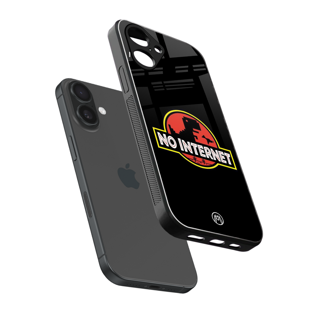 jurassic park no internet back phone cover | glass case for iphone 16