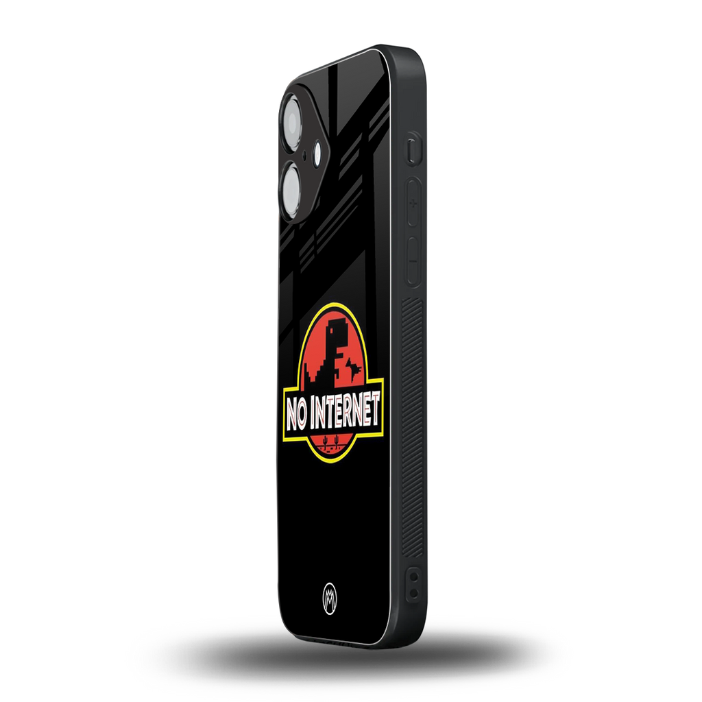 jurassic park no internet back phone cover | glass case for iphone 16