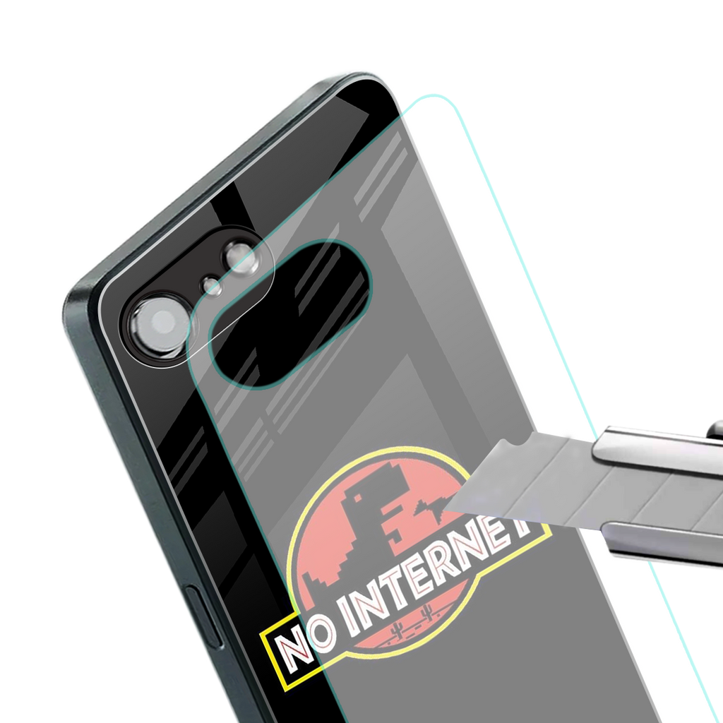 jurassic park no internet back phone cover | glass case for iphone 16e