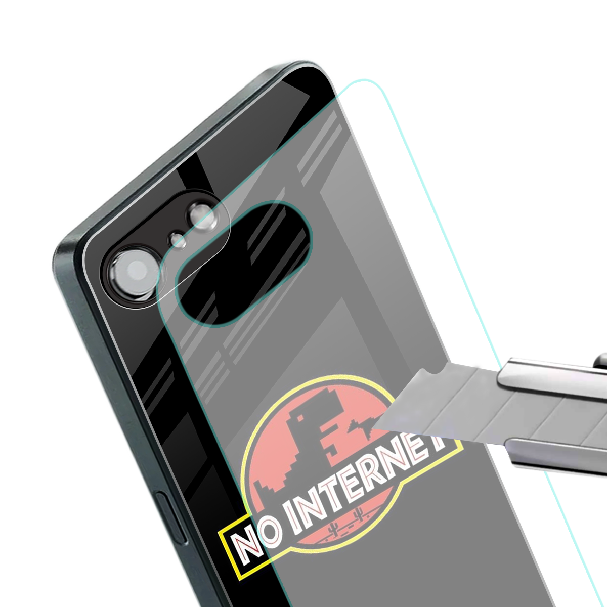 jurassic park no internet back phone cover | glass case for iphone 16e