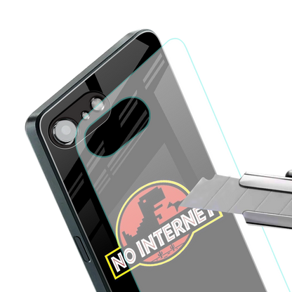 jurassic park no internet back phone cover | glass case for iphone 16e