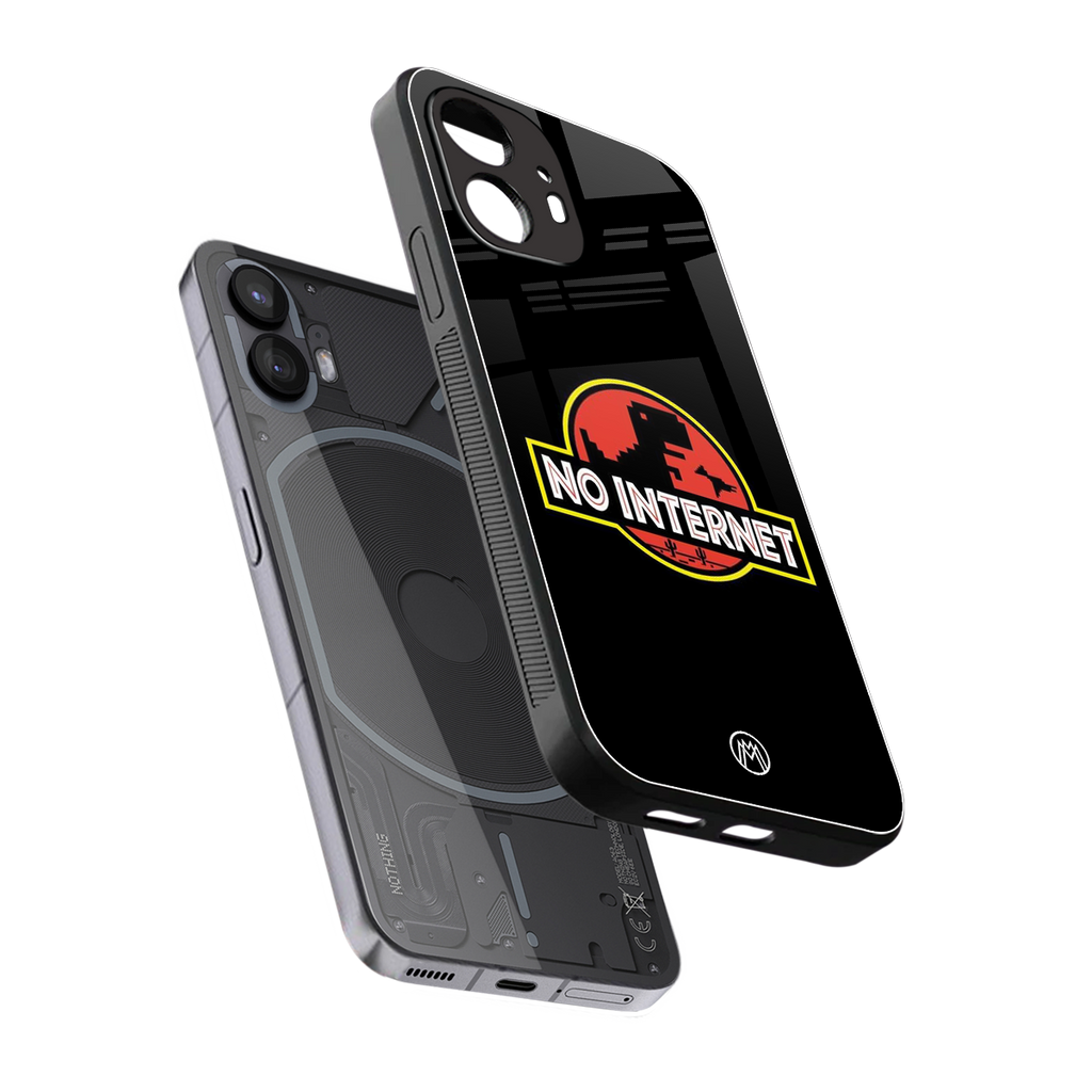 jurassic park no internet back phone cover | glass case for nothing phone 2