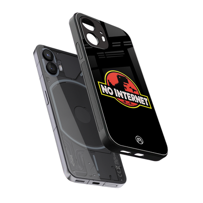 jurassic park no internet back phone cover | glass case for nothing phone 2